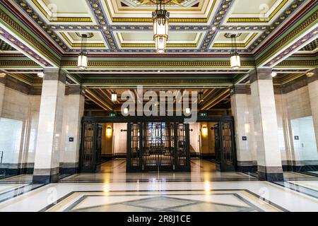 Intérieur des vestibules de style art déco au Freemasons Hall, Londres, Angleterre, Royaume-Uni Banque D'Images