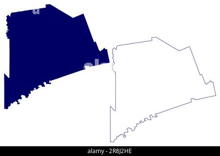Comté de Middlesex (Canada, province d'Ontario, Amérique du Nord) carte illustration vectorielle, croquis à tracer carte de Northumberland Middlesex Illustration de Vecteur