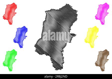 Cannock Chase carte du district non métropolitain (Royaume-Uni de Grande-Bretagne et d'Irlande du Nord, comté cérémonial Staffordshire ou Staffs, Angleterre) Illustration de Vecteur