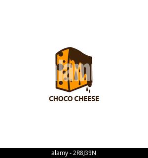 motif vectoriel du logo de la barre de fromage au chocolat Illustration de Vecteur