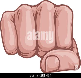 Poing Punch main Comic Book Pop Art dessin animé Illustration de Vecteur