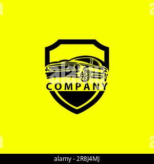 Logo de voiture de sport classique icône vectorielle Illustration de Vecteur