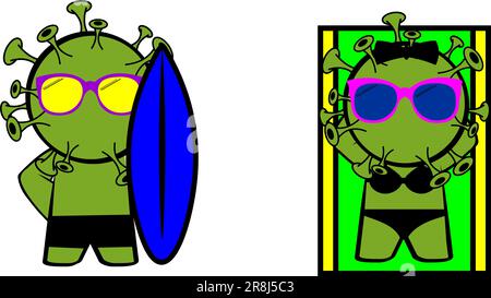 été coronavirus caractère expressions de dessin animé pack collertion illustration en format vectoriel Illustration de Vecteur