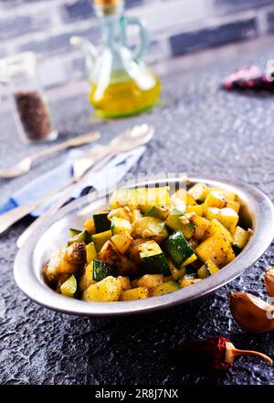 Zuchinni Ingredients plate for Cooking Banque D'Images