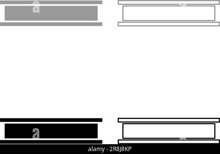 Poutre poutre poutre poutre en I rail de barre en acier pour la construction concept de l'industrie du métal ensemble de matériaux de construction icône gris noir couleur vecteur image d'illustration Illustration de Vecteur