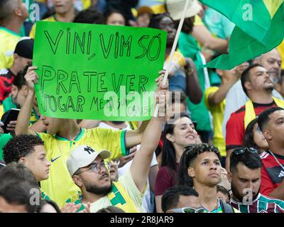 20 juin 2023. Lisbonne, Portugal. Soutiens du Brésil pendant le match international amical entre le Brésil contre le Sénégal crédit: Alexandre de Sousa/Alamy Live News Banque D'Images