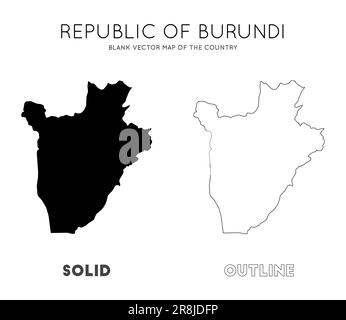 Carte du Burundi. Carte vectorielle vierge du pays. Frontières du Burundi pour votre infographie. Illustration vectorielle. Illustration de Vecteur