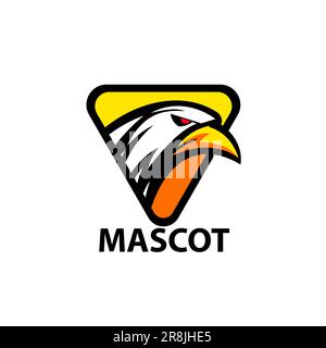 image de mascotte de tête d'aigle avec un vecteur de conception de logo de mascotte de triangle Illustration de Vecteur