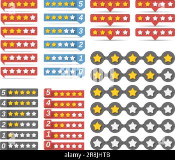 Collection de modèles de conception d'étoiles de notation pour le Web, illustration de vecteur eps10 Illustration de Vecteur
