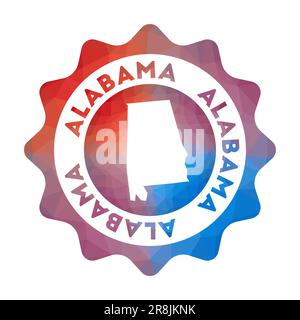 Logo Alabama low poly. Logo coloré de voyage dégradé de l'état américain dans un style géométrique. Illustration de Vecteur