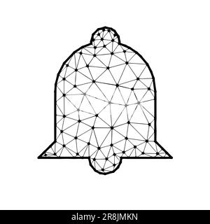 Icône de vecteur polygonal Bell isolée sur fond blanc. Illustration de Vecteur