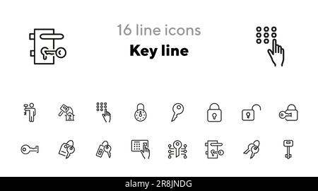 Icônes de ligne de touche Illustration de Vecteur
