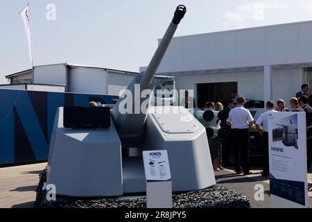 Paris-le Bourget, France. 21st juin 2023. Radar de protection de l'espace aérien pour l'exposition Ground Smarter 20 des forces terrestres montées au salon international de l'Air de Paris 54th, en France. Ouverture de l'édition 54th du salon international de l'aéronautique et de l'espace de 19 juin à 25, 2023 à Paris-le Bourget, France. Crédit : Bernard Menigault/Alamy Live News Banque D'Images