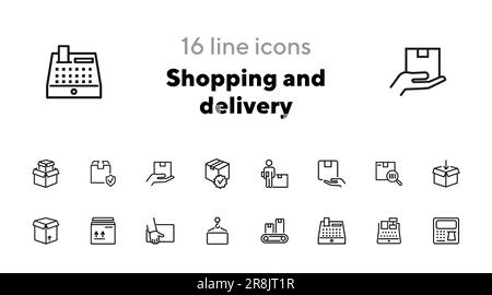 Icônes d'achat et de livraison Illustration de Vecteur
