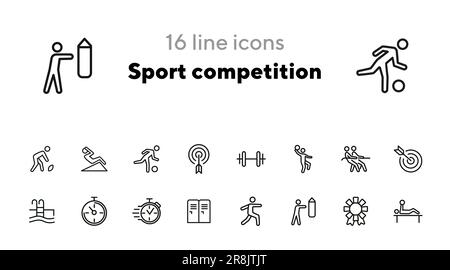 Icônes de compétition sportive Illustration de Vecteur