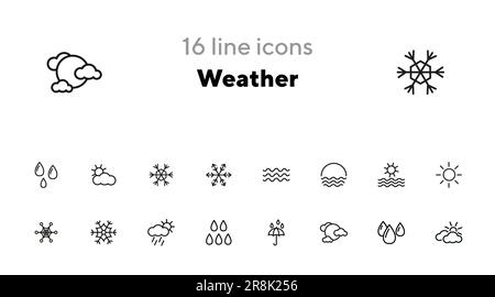 Icône de la météo définie Illustration de Vecteur