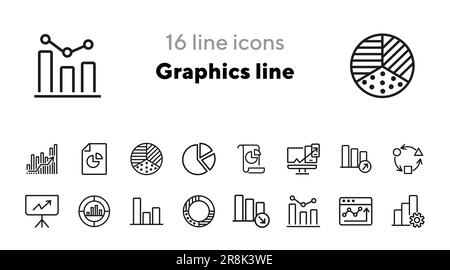 Icônes de ligne graphique Illustration de Vecteur