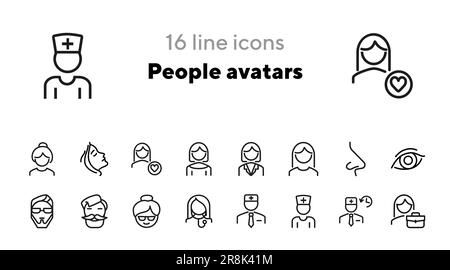 Les personnes avatars icônes Illustration de Vecteur