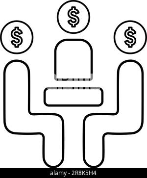 Icône coût employé et salaire . utilisation à des fins commerciales ou de développement d'applications mobiles ou tout type de projet de conception. Illustration de Vecteur