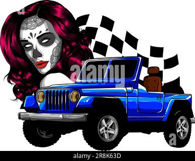 Dessin de jeep militaire vectoriel, silhouette de jeep, illustration vectorielle de l'icône du véhicule Illustration de Vecteur