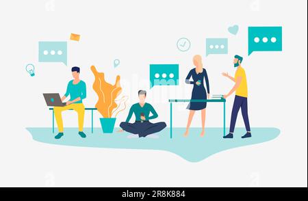 Les personnes travaillant dans un bureau moderne Illustration de Vecteur