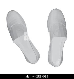 Icône polygonale grise pour chaussures MAN Shoe. Une paire de chaussures pour hommes élément, le pied formel de l'homme porte un pictogramme de style polygonal pour la toile. Illustration vectorielle. Conception sur W Illustration de Vecteur