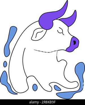 Signe du zodiaque, symbole Taureau ou Bull, astrologie Illustration de Vecteur