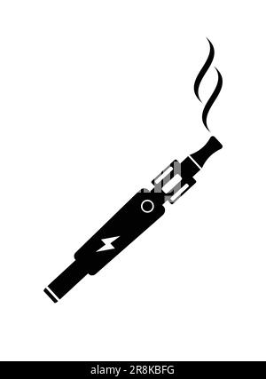 classique simple vapoing e électronique cigarette icône symbole symbole vecteur isolé sur fond blanc Illustration de Vecteur