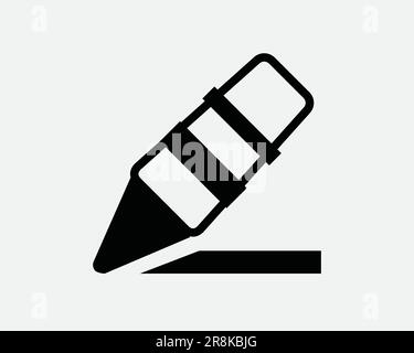 Icône crayon. Surligneur crayon écrire écrire papeterie École dessin Bureau. Signe blanc noir symbole Illustration graphique Clipart EPS Vector Illustration de Vecteur