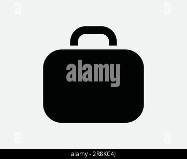 Icône de valise. Porte-documents Sac de voyage porte-documents du bureau d'affaires. Signe blanc noir symbole Illustration graphique Clipart EPS Vector Illustration de Vecteur