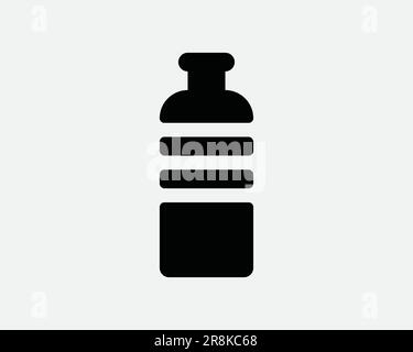 Icône de la bouteille d'eau. Emballage en plastique contenant pour boissons jus de boisson Soda Cola lait. Signe blanc noir symbole Illustration graphique Clipart EPS Vector Illustration de Vecteur