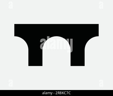 Icône de structure de pont d'arche. Construction Architecture support pilier croisement noir blanc signe symbole Illustration graphique Clipart EPS Vector Illustration de Vecteur