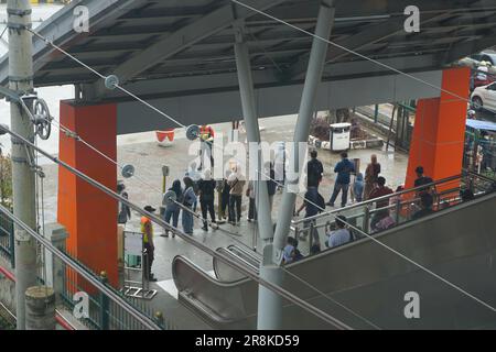 l'atmosphère à l'entrée et le couloir du train Banque D'Images