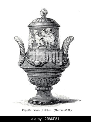 Vase Hochst du livre ' Une histoire de la poterie et de la porcelaine, médiévale et moderne ' de Joseph Marryat, publié à Londres par John Murray, Albemarle Street en 1857 Banque D'Images