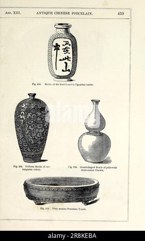 Porcelaine antique chinoise tirée du livre « Une histoire de poterie et de porcelaine, médiévale et moderne » de Joseph Marryat, publié à Londres par John Murray, Albemarle Street en 1857 Banque D'Images
