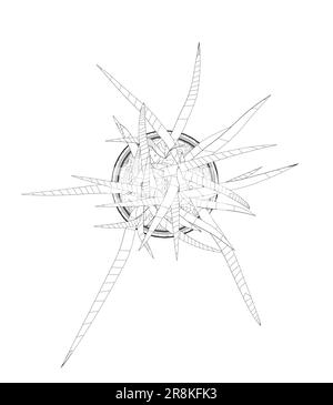 Plante dans le contour de pot de fleur. Version de ligne, de contour plein et plein, de contour et de vecteur plein. Symbole de la plante d'origine. Fleurs en pots peintes en noir Illustration de Vecteur