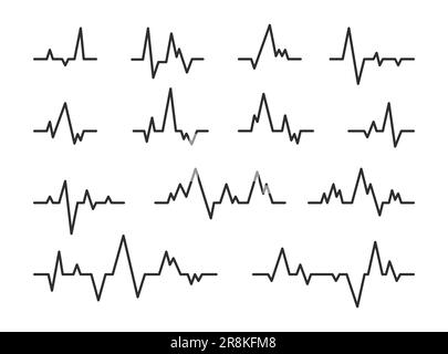 Ensemble de lignes du diagramme de battements cardiaques Illustration de Vecteur