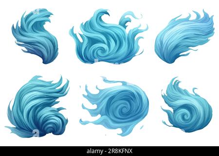 illustration vectorielle de la configuration ui du flux d'air, isolation du vent sur fond blanc Illustration de Vecteur