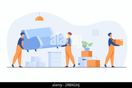 Déménagement au nouveau concept d'appartement Illustration de Vecteur