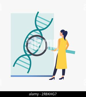 Scientifique examinant l'ADN Illustration de Vecteur