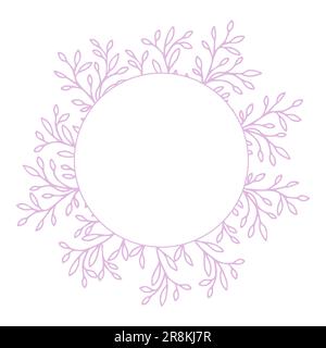 Fleurs simples feuilles design main dessiné ligne herbe de mariage, les feuilles pour l'invitation sauver la carte de date. Verdure botanique rustique et tendance Illustration de Vecteur