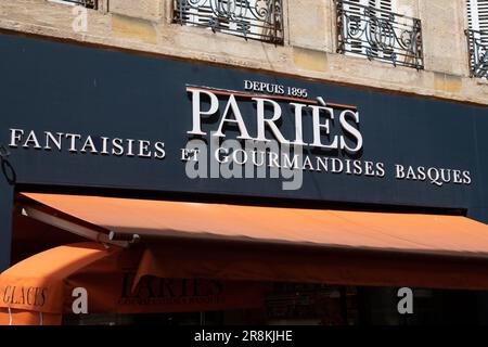 Bordeaux , Aquitaine France - 06 06 2023 : marques et enseignes texte de la façade chaîne boutique basque boulangerie française Banque D'Images