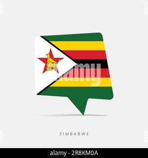 Icône de chat bulle drapeau Zimbabwe Illustration de Vecteur