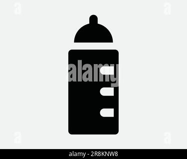 Icône de biberon. Enfant bébé nouveau-né boisson au lait boisson sucer tétine nourriture. Signe blanc noir symbole Illustration graphique Clipart EPS Vector Illustration de Vecteur