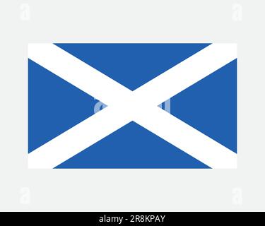 Drapeau écossais. Scots Scots Scottish National Nation symbole de bannière de pays symbole. Royaume-Uni Blue White St Andrews Cross Saltyre Clipart Vector Illustration de Vecteur