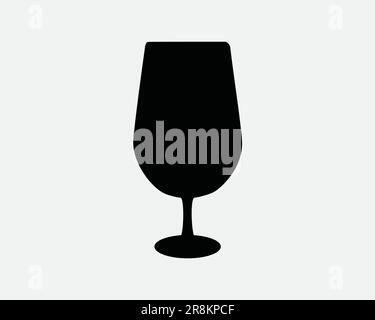 Icône verre à vin. Boissons alcoolisées boissons verre Verrerie Bar à cocktails. Signe blanc noir symbole forme Illustration Illustration graphique Clipart EPS Vector Illustration de Vecteur