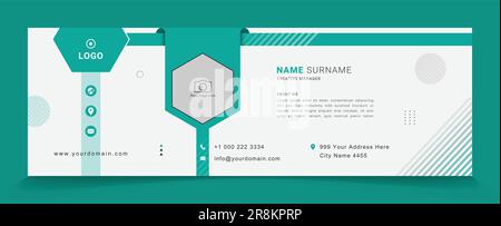 Modèle de signature d'e-mail. Bannière vectorielle de signature d'e-mail professionnel de messagerie d'entreprise Illustration de Vecteur