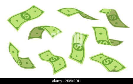 Ensemble de dollars volantes Illustration de Vecteur