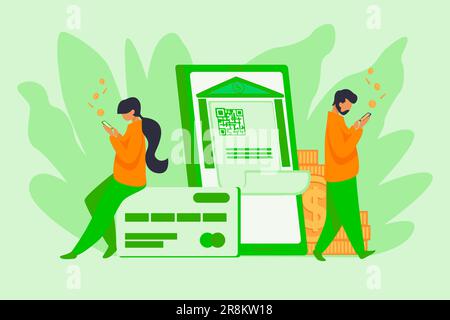 Les gens vérifient l'argent sur les comptes Illustration de Vecteur