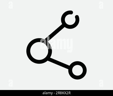 Icône liaison réseau. Marketing de réseaux sociaux de la communauté Connect Connection. Signe blanc noir symbole Illustration graphique Clipart EPS Vector Illustration de Vecteur